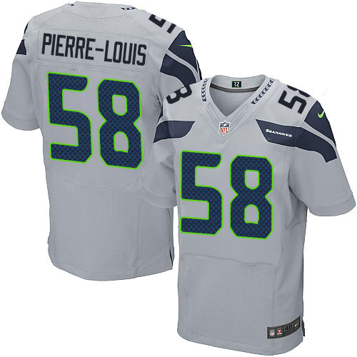 Men's Elite Kevin Pierre-Louis Nike Jersey Grey Alternate - #58 NFL Seattle Seahawks